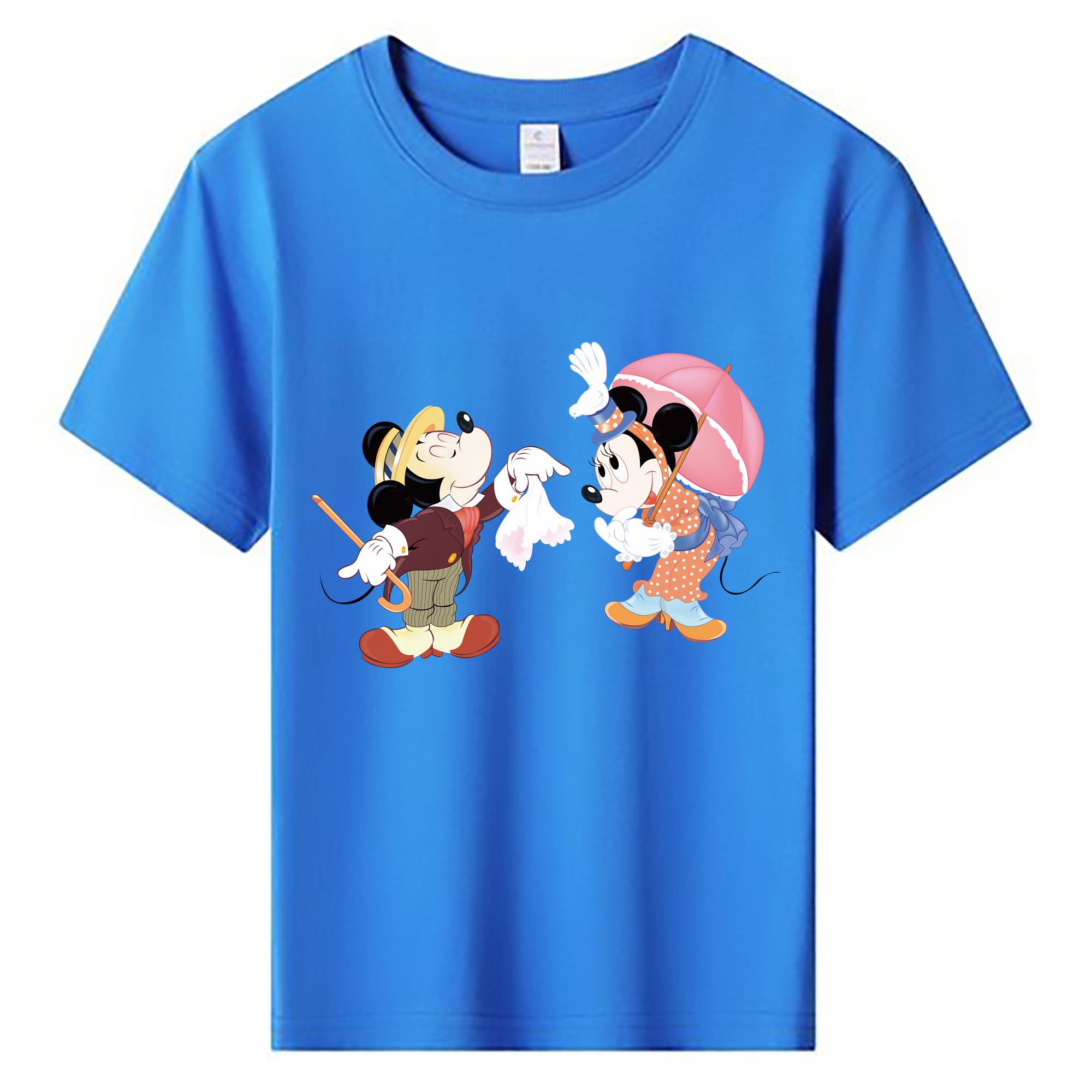 （画像用） ミッキーマウス Mickey Mouse 綿100％キッズTシャツ（フロントプリント）